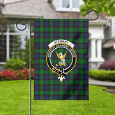Stewart Old Modern Tartan Crest Garden Flag